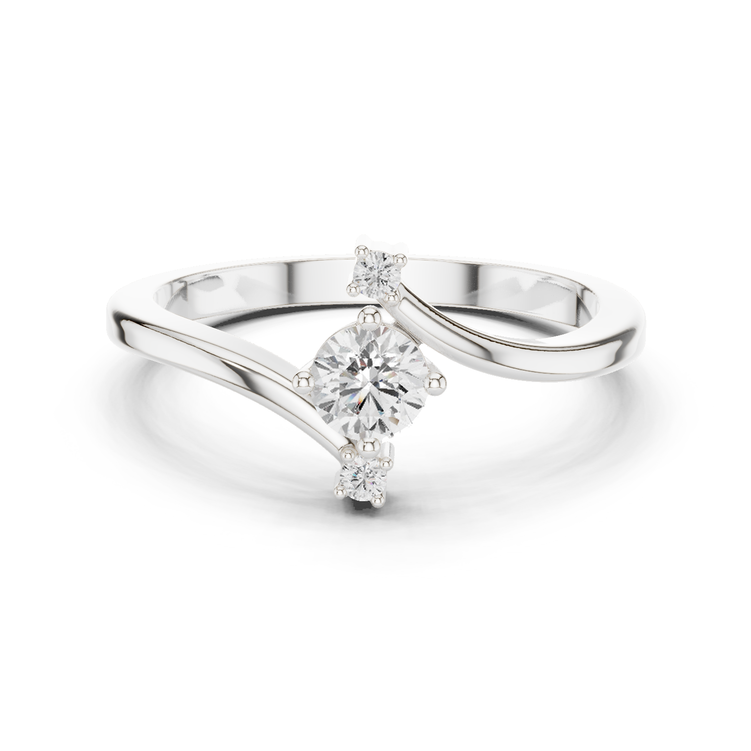 Gold Floral Cluster Prong Round Lab Grown Diamond Arxel Ring