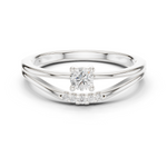 Gold Pave Setting Round Lab Grown Diamond Elora Ring