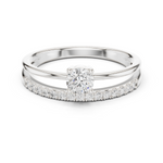 Gold Channel With Solitaire Round Lab Grown Diamond Nirel Ring