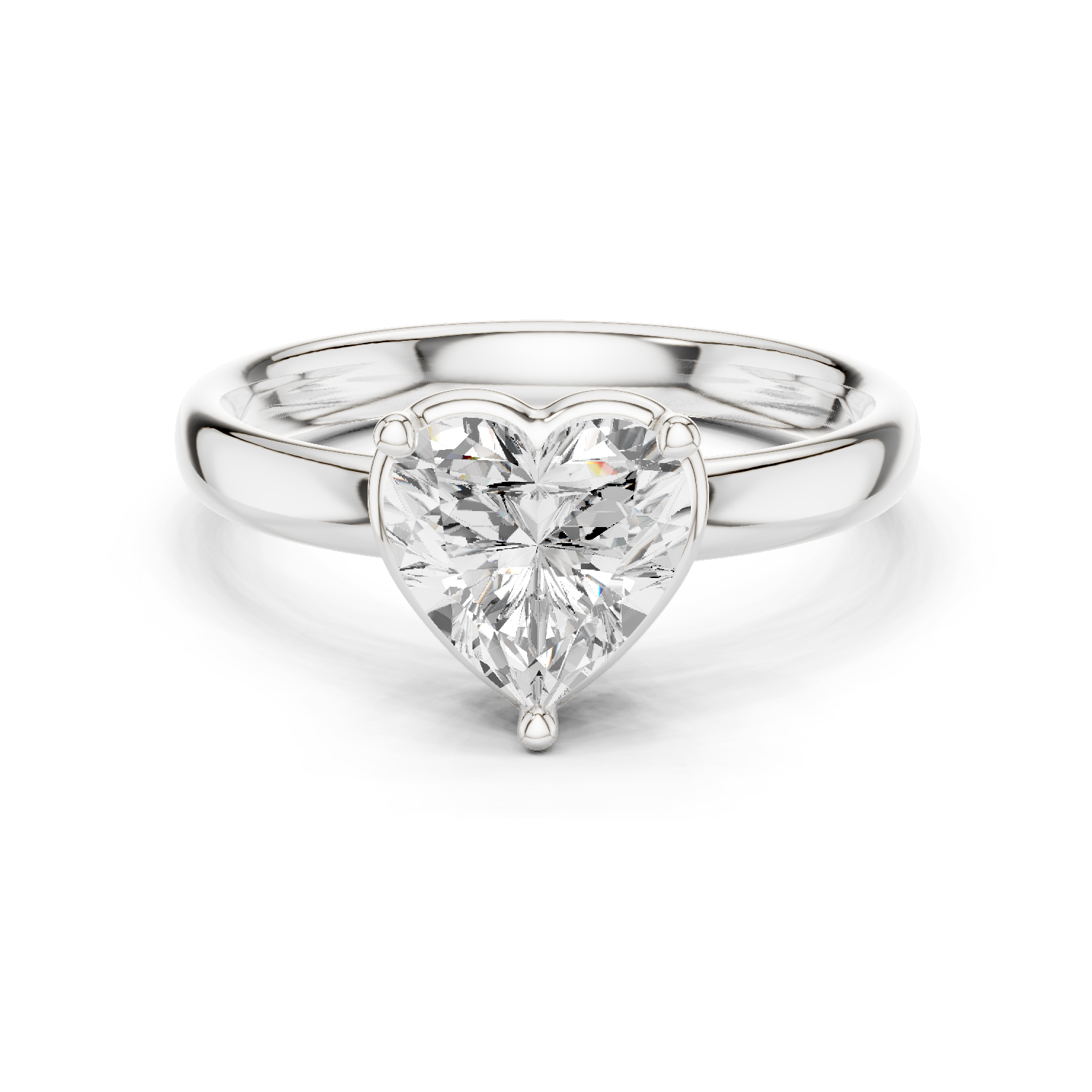 Gold 1 50Ct Solitaire Classic Heart Lab Grown Diamond Zafyn Ring