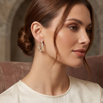 Gold 1Ct Woven Lab Grown Diamond Mixed Cut Earrings