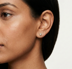 Gold 1Ct Bezel Stud Princess Lab Grown Diamond Wylie Earring