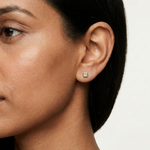 Gold 1Ct Bezel Stud Princess Lab Grown Diamond Wylie Earring