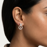 Gold 1Ct Swirl Halo Drop Design Pear Lab Grown Diamond Wylin Earring