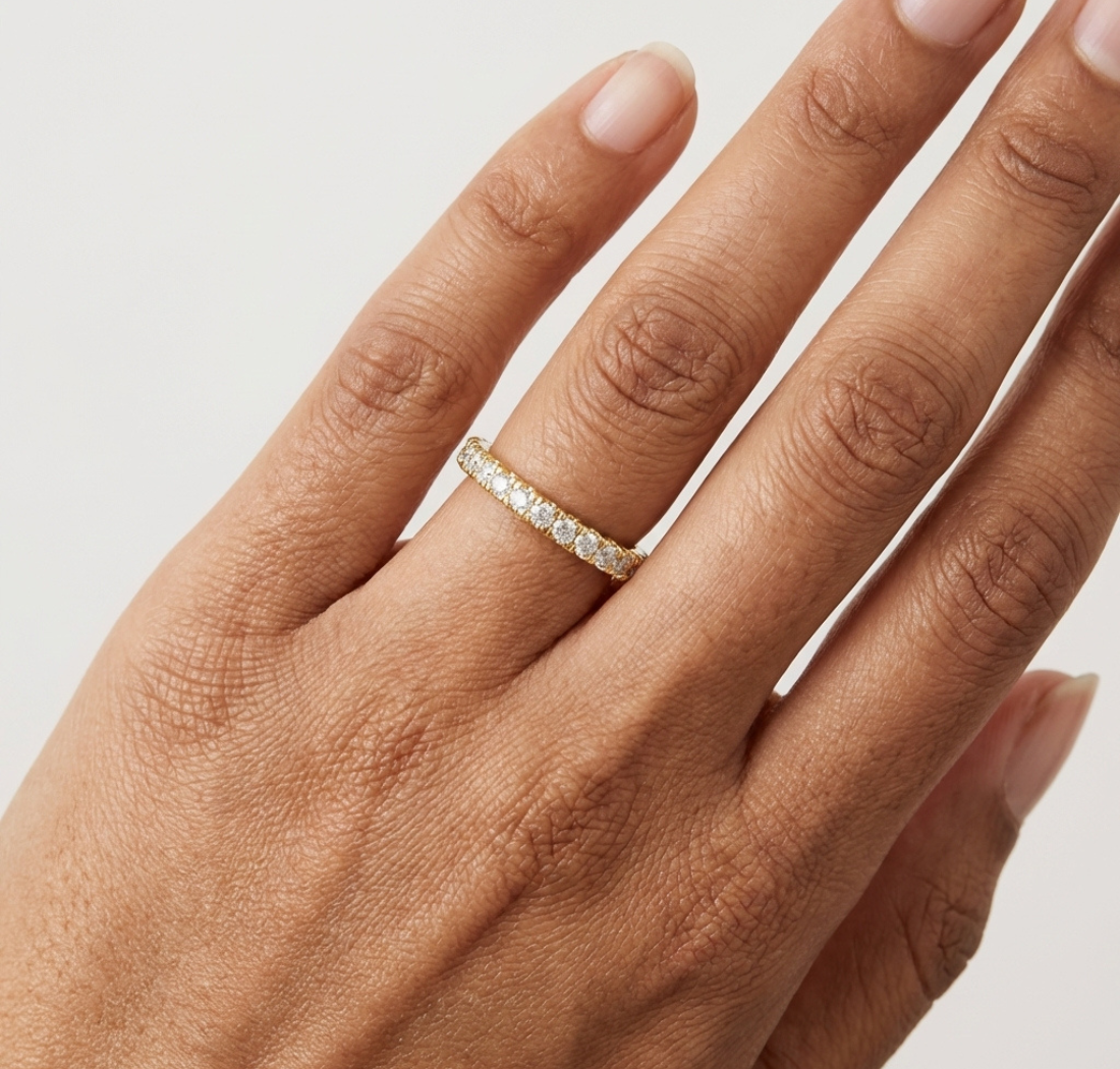 Gold 1Ct Round Eternity Lab Grown Diamond Xerith Ring