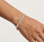 Gold 7Ct Tennis Heart Lab Grown Diamond Xyrene Bracelet
