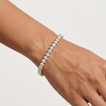 Gold 7Ct Tennis Heart Lab Grown Diamond Xyrene Bracelet