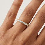 Gold Half Eternity Prong Round Lab Grown Diamond Xyvelle Ring