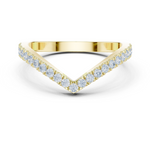 Gold Channel V Shaped Band Round Lab Grown Diamond Selia Ring