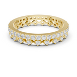 Gold 1Ct Double Pave Crown Design Round Lab Grown Diamond Oryxis Ring