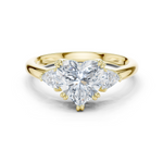 Gold 2 5Ct Three Stone Prong Solitaire Heart Lab Grown Diamond Korin Ring