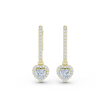 Gold Halo Drop Setting Heart Lab Grown Diamond Solyn Earring