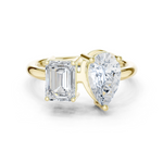 Gold 2Ct Emerald Pear Toi Et Moi Lab Grown Diamond Averix Ring