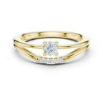 Gold Pave Setting Round Lab Grown Diamond Elora Ring