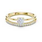 Gold Channel With Solitaire Round Lab Grown Diamond Nirel Ring