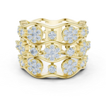 Gold 1Ct Cluster Multi Stone Round Lab Grown Diamond Elvara Ring