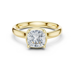 Gold 1 50Ct Solitaire Classic Cushion Lab Grown Diamond Ravix Ring