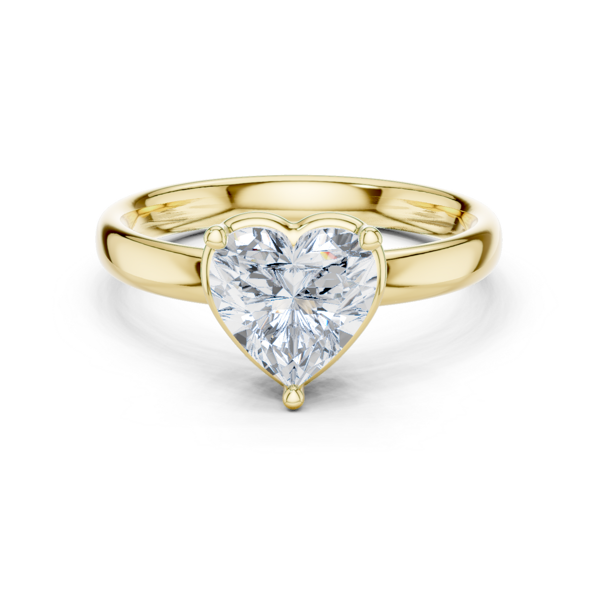 Gold 1 50Ct Solitaire Classic Heart Lab Grown Diamond Zafyn Ring