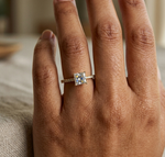 Gold Pave Princess Solitaire Lab Grown Diamond Yalyn Ring