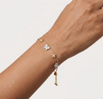 Gold 1Ct Dangle Charm Round Lab Grown Diamond Zanvix Bracelet