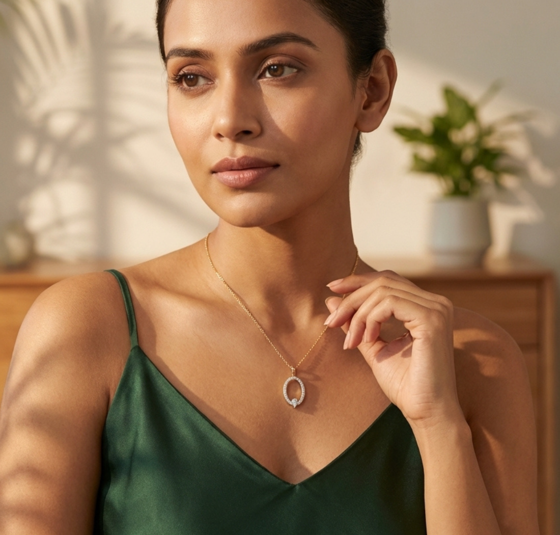 Gold Halo Drop Pear Lab Grown Diamond Zafirae Pendant