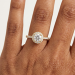 Gold 1Ct Petal Cluster Halo Round Lab Grown Diamond Zalya Ring