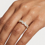 Gold Marquise Channel Half Band Lab Grown Diamond Zalyn Ring