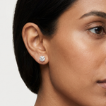 Gold 1 Ct Round 6 Prong Lab Grown Diamond Stud Earrings