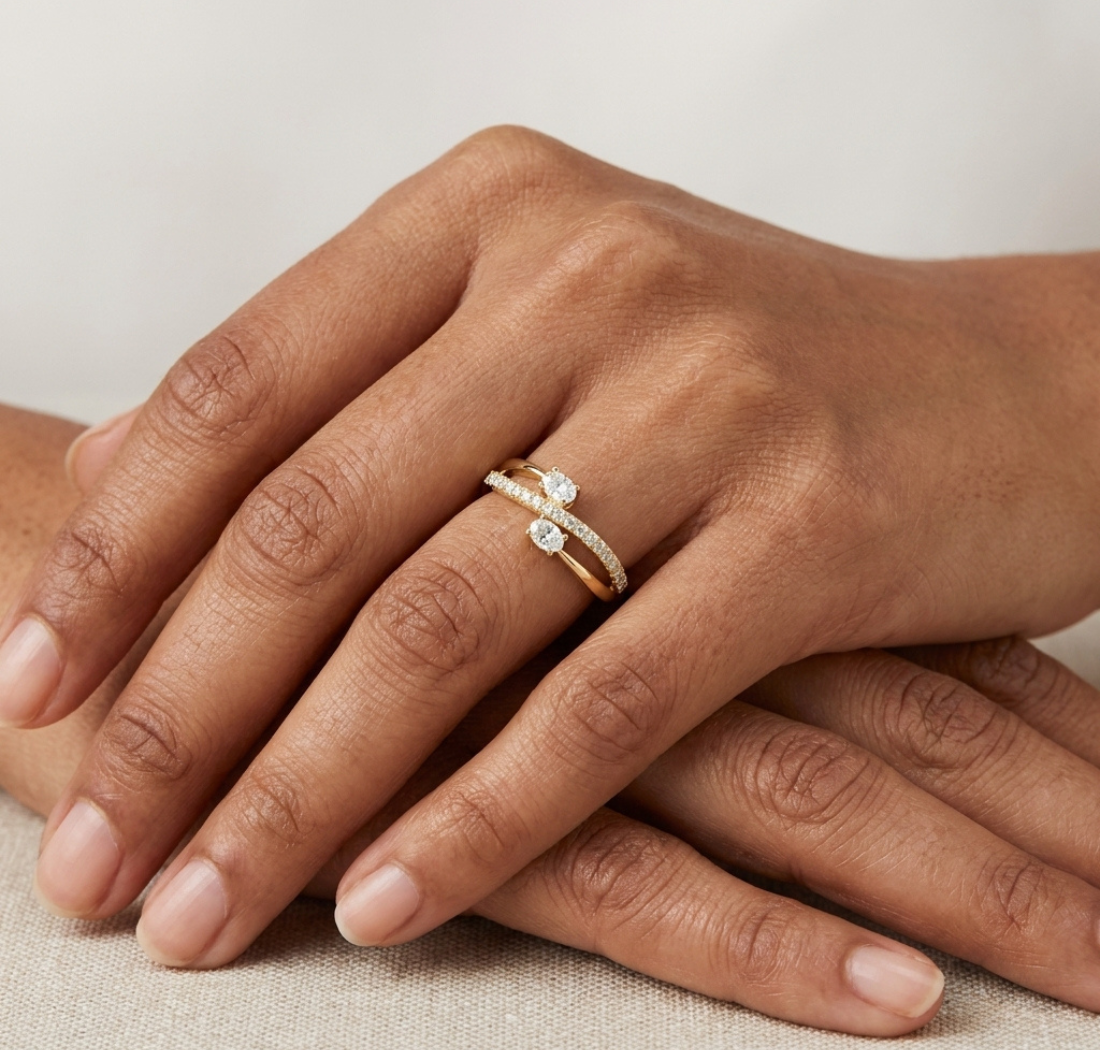 Gold Channel Classic Oval Lab Grown Diamond Zexia Ring