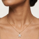 Gold Floral Marquise Lab Grown Diamond Zivon Pendant