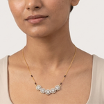 Gold 1Ct Multi Floral Cluster Round Lab Grown Diamond Zivor Mangalsutra