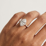Gold 4Ct Marquise Halo Lab Grown Diamond Zorelle Ring