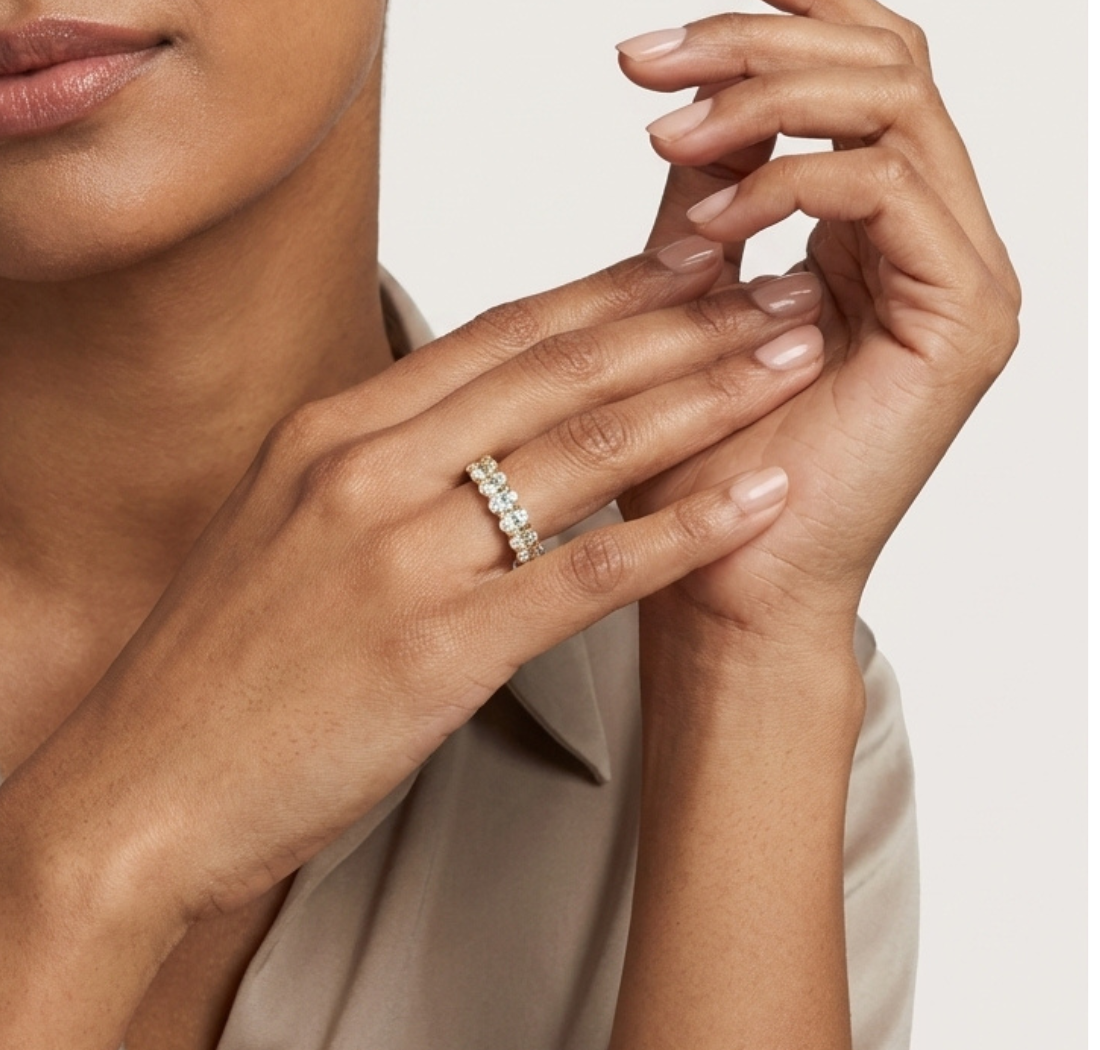 Gold 2Ct Oval Eternity Lab Grown Diamond Zorine Ring