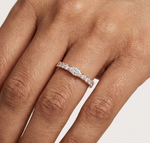 Gold Solitaire Pave Marquise Lab Grown Diamond Zyara Ring