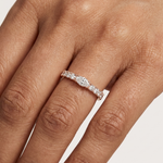 Gold Solitaire Pave Marquise Lab Grown Diamond Zyara Ring