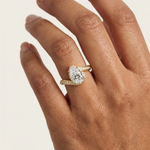 Gold 2Ct Pave Twist Pear Lab Grown Diamond Zyaris Ring