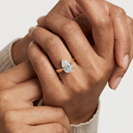 Gold 3Ct Classic Solitaire Prong Setting Pear Lab Grown Diamond Zynor Ring