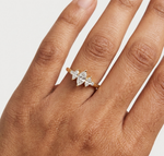 Gold Three Stone Marquise Lab Grown Diamond Zyphi Ring