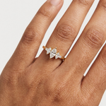 Gold Three Stone Marquise Lab Grown Diamond Zyphi Ring