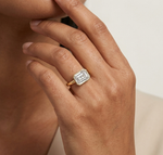 Gold 1 50Ct Emerald Cut Solitaire Lab Grown Diamond Zyra Ring