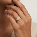 Gold 1 50Ct Emerald Cut Solitaire Lab Grown Diamond Zyra Ring