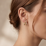 Gold Round Pave Huggie Lab Grown Diamond Zyrix Earring