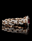 Wine Elegance: Ruby Bliss Diamond Link Ring