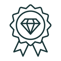 Diamond certification quality assurance icon representing verified authenticity, trust and jewellery certification standards