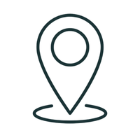 Location pin icon representing jewellery store address, showroom directions and nearby retail location information