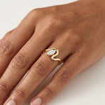 Sinuous Ring Marquise Lab Grown Diamond Double Wrap Band