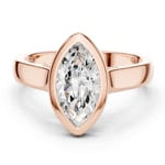 Rose gold ring showcasing a lab grown marquise diamond with a clean contemporary profile