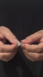 Marquise Bypass Pave Lab Grown Diamond Zephyra Engagement Ring
