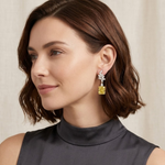 Gold 8 50Ct Leaf Drop Emerald Lab Grown Diamond Zyrona Earring